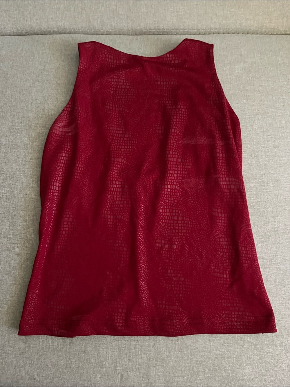 Red Snakeskin Print Tank Top